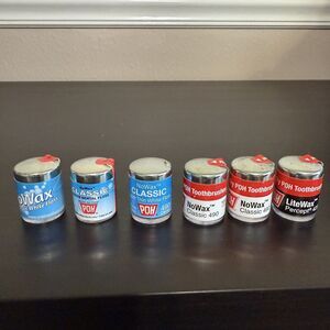 POH‎ 490 420 No Wax Lite Wax Dental Floss Unwaxed 6 Pack 450 Yards Blue Red NEW